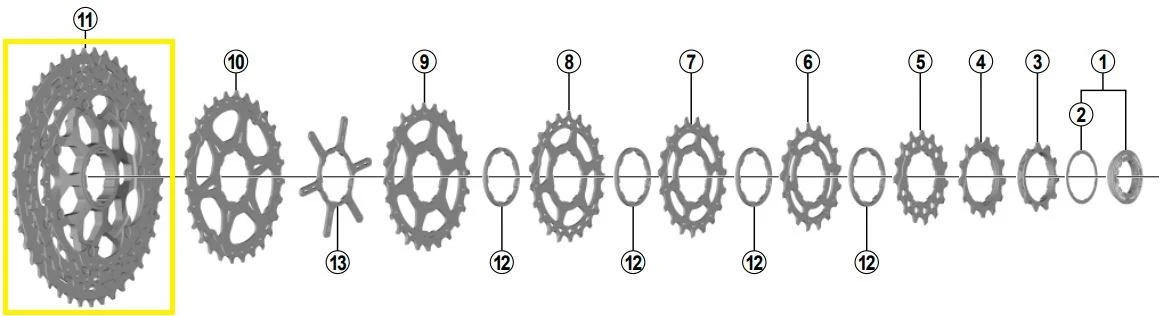 SHIMANO Ritzel-Einheit Für SLX 11-fach CS-M7000 Kassette 3 SHIMANO Ritzel-Einheit Für SLX 11-fach CS-M7000 Kassette